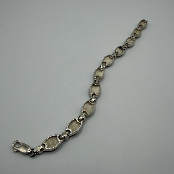 925 Sterling Silver Turquoise Bracelet 6.2 Inch Delicate Blue Stone Jewelry - Picture 6 of 7